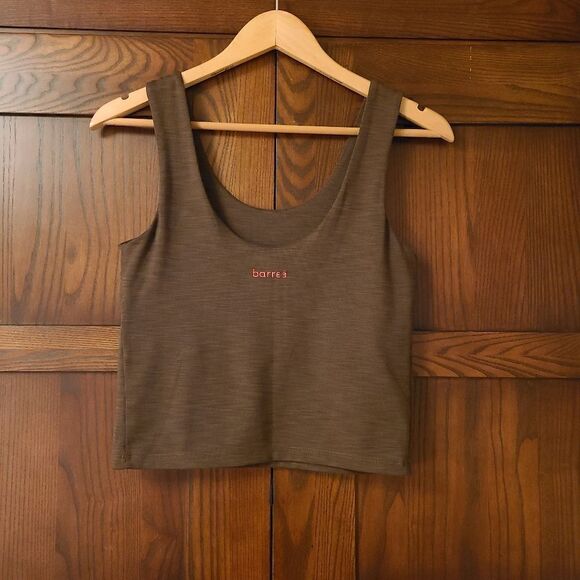 barre3 Ribbed Bra Tank Cropped Brown - Picture 5 of 5